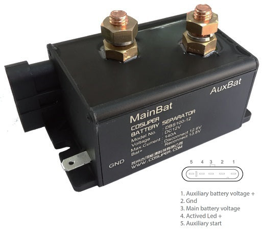 Relais-Magnetschalter 346160 DUAL BATTERIE ISOLATOR 12/24V 160Amp.