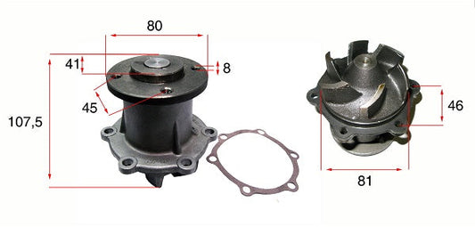Wasserpumpe 491184 WATER PUMP MAZDA XA